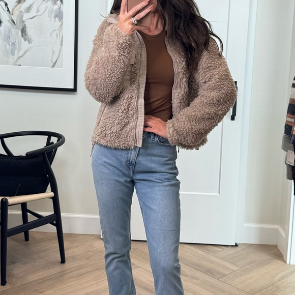 Abercrombie fluffy mixed fabric zippered jacket - Picture 3 of 15